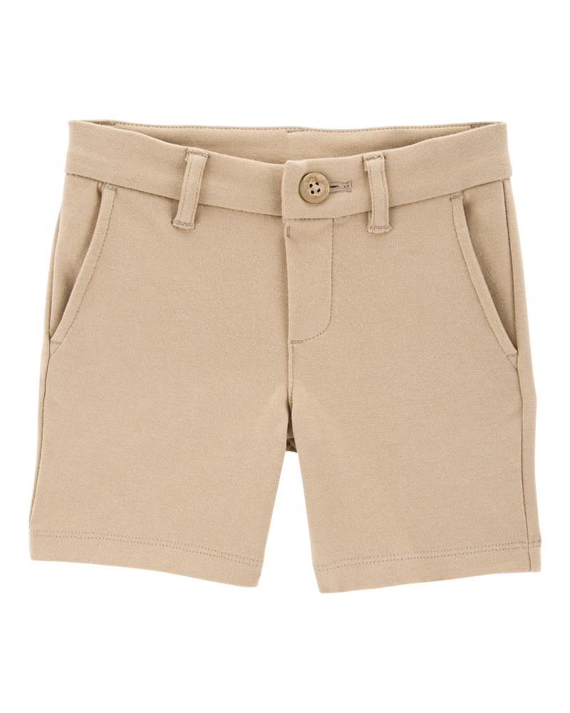 Toddler 3-Pack Ponte Knit Uniform Shorts - Khaki, image 2 of 6 slides