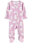 Purple - Baby Animal 2-Way Zip Cotton Sleep & Play Pajamas