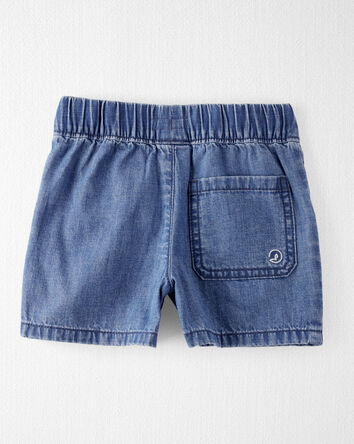 Toddler Organic Cotton Chambray Drawstring Shorts, 
