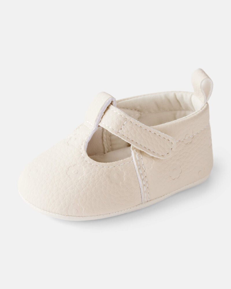 Baby Girl Flower Mary Jane Shoes - Cream, image 6 of 6 slides