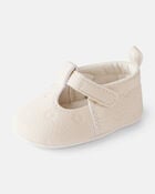 Baby Girl Flower Mary Jane Shoes - Cream, image 6 of 6 slides