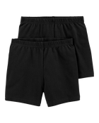 Kid 2-Pack Black Bike Shorts, image 1 of 3 slides