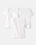 Kid 3-Pack Basic Short-Sleeve Tees - White, image 3 of 4 slides