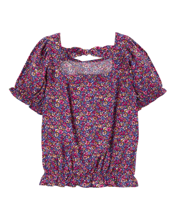 Kid Floral Viscose Top, 
