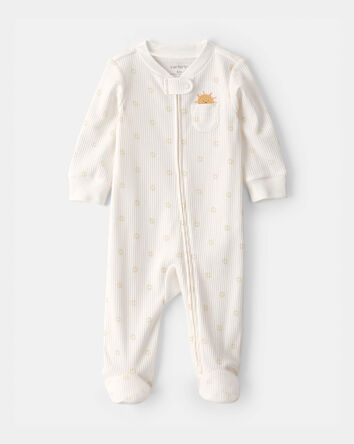 Baby Sunshine 2-Way Zip Sleep & Play Pajama - White, 