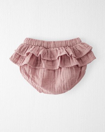 Baby Organic Cotton Gauze Ruffle Diaper Cover, 