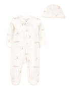 Baby 2-Piece 2-Way Zip Sleep & Play & Cap Set, image 1 of 3 slides