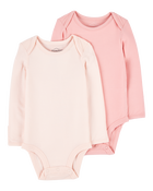 Baby 2-Pack Long-Sleeve PurelySoft Bodysuits, image 1 of 7 slides