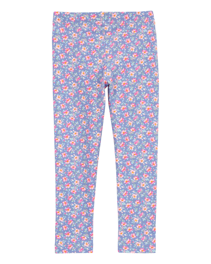 Baby Cotton Floral Print Stretch Leggings, image 2 of 4 slides
