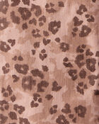 Girls Mid-Rise Leopard Print Cotton Pants - Brown, image 3 of 4 slides