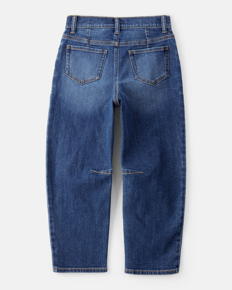 Girls Denim Barrel Jeans - Blue, image 2 of 4 slides