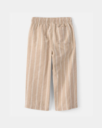 Toddler Striped Linen Pants - Brown, 