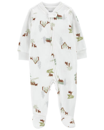 Baby Fleece Zip-Up Footie Sleep & Play Pajamas, 