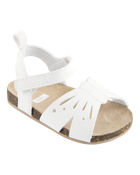 Baby Butterfly Faux Cork Sandals - White, image 1 of 7 slides