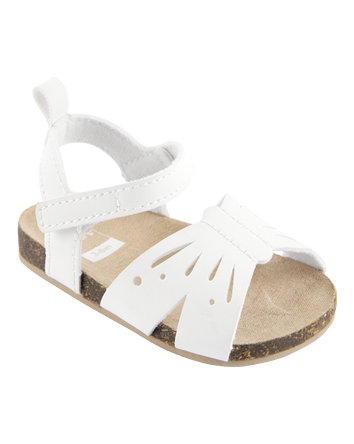 Baby Butterfly Faux Cork Sandals - White, 