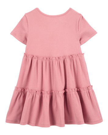 Toddler Solid Short-Sleeve Dress - Pink, 