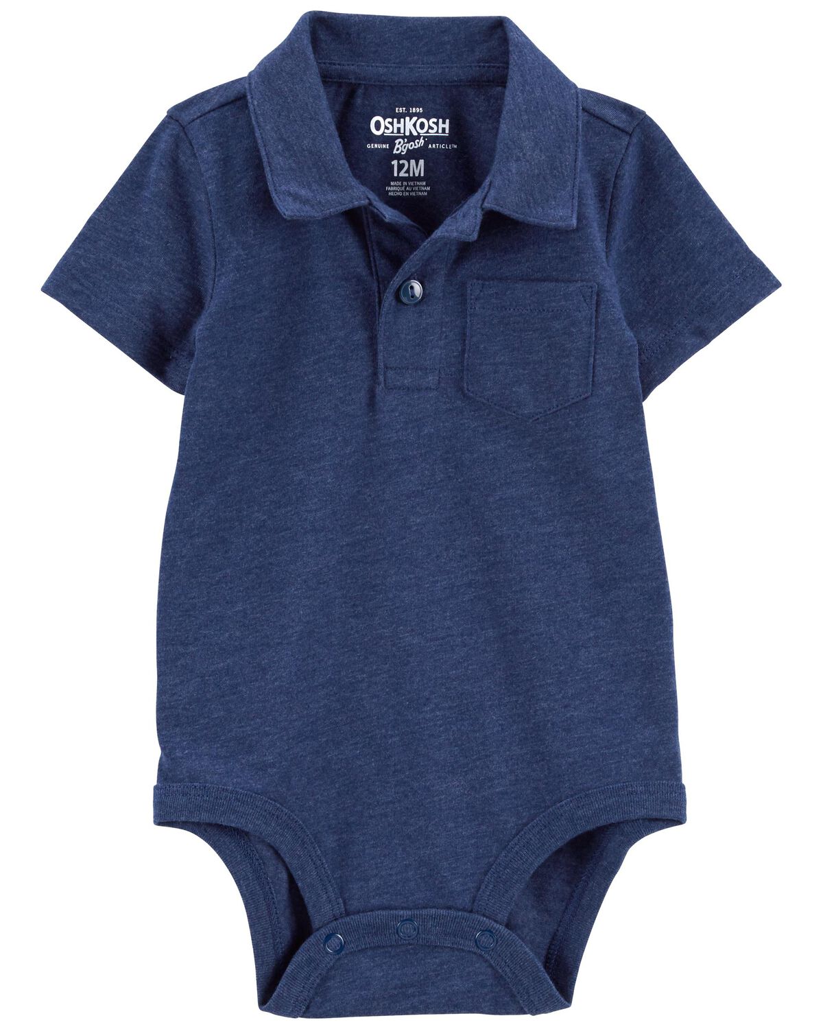 Navy Baby Pocket Polo Bodysuit
