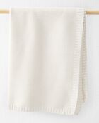 Baby Organic Cotton Signature Stitch Blanket in Cream, image 1 of 4 slides