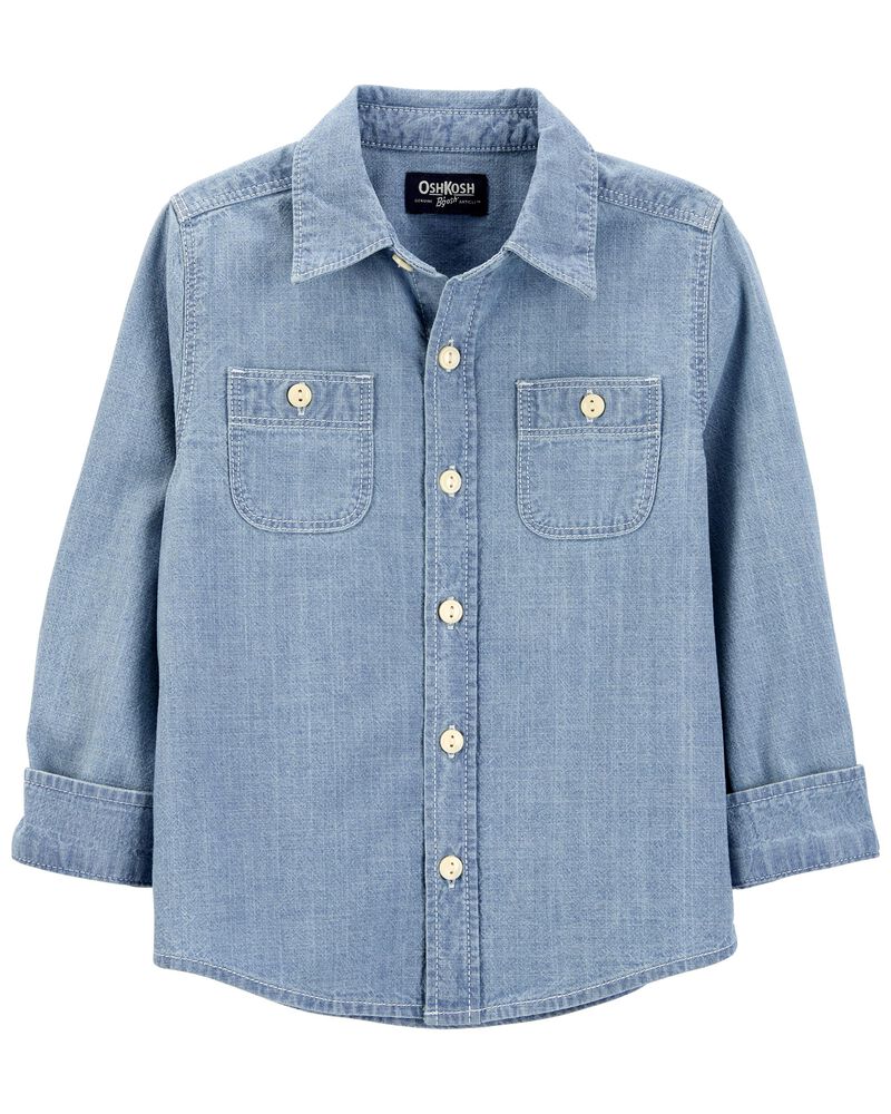 Toddler Button-Front Chambray Shirt, image 2 of 4 slides