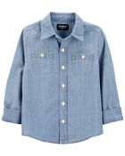 Toddler Button-Front Chambray Shirt, image 2 of 4 slides
