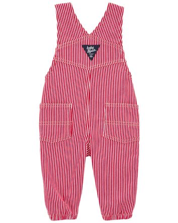 Baby Stretchy Hickory Stripe Overalls, 