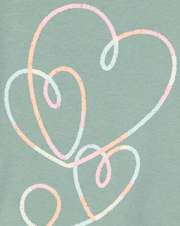 Toddler Heart-Print Short-Sleeve Graphic Tee - Green, 