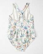 Toddler Girl Recycled Tropical Print Swimsuit, image 2 of 4 slides