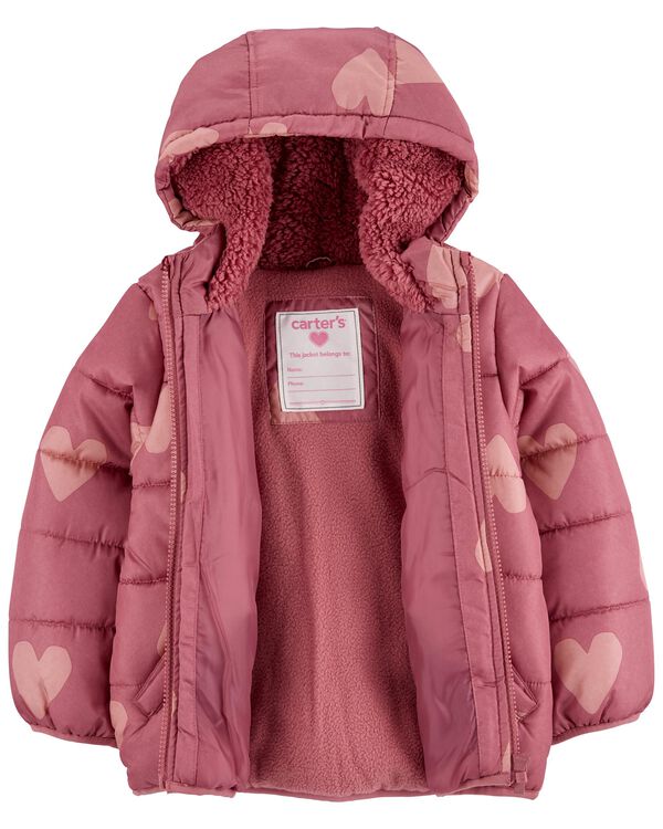 Pink Toddler Heart Heavyweight Jacket