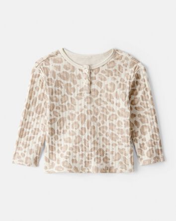Baby Girl Leopard Long-Sleeve Top - Cream, 