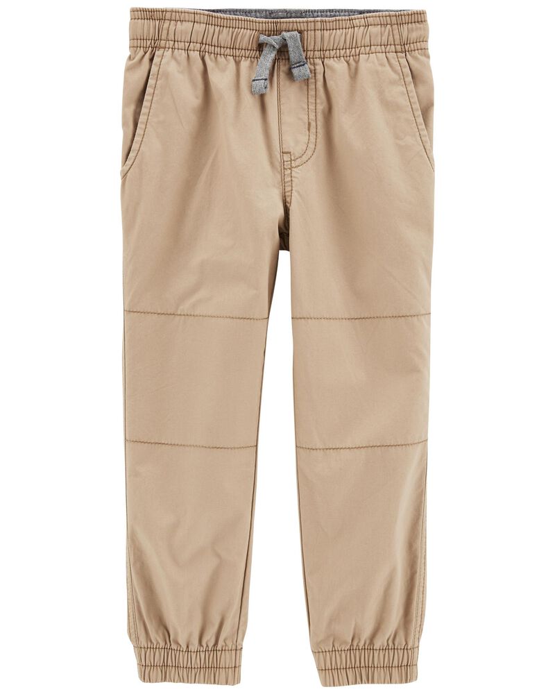 Baby Elastic Waist Poplin Joggers, image 1 of 2 slides