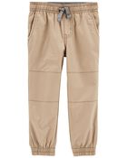 Baby Elastic Waist Poplin Joggers, image 1 of 2 slides