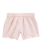 Baby Ruffle Gauze Shorts - Pink, image 2 of 4 slides