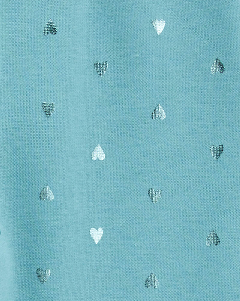 Kid Metallic Heart Cozy Fleece Leggings, image 4 of 5 slides