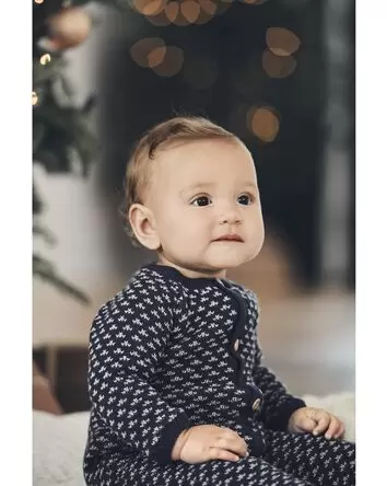 Baby Organic Cotton Sweater Knit Jumpsuit, 