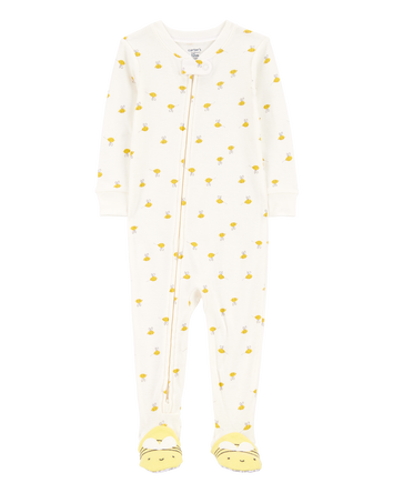Baby Girl Bee Snug Fit Cotton Footie 1-Piece Pajamas, 