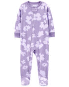 Toddler 1-Piece Fleece Floral Footie Pajamas, image 1 of 4 slides