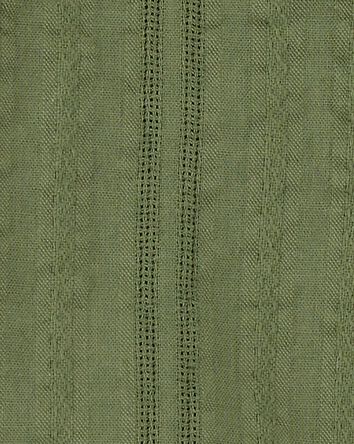 Baby Button-Down Cotton Romper - Green, 