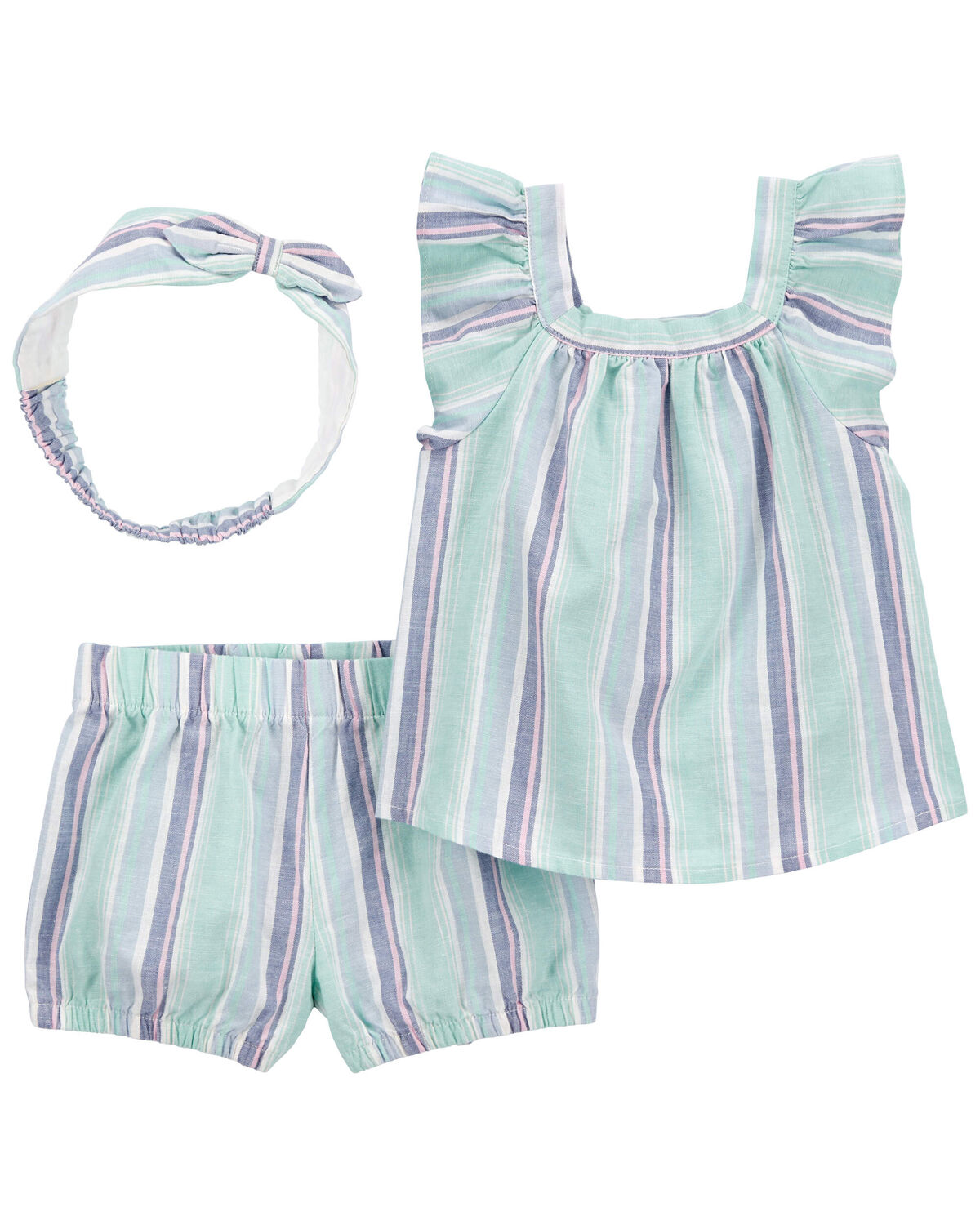 Blue Baby 3Piece Bubble Shorts Set