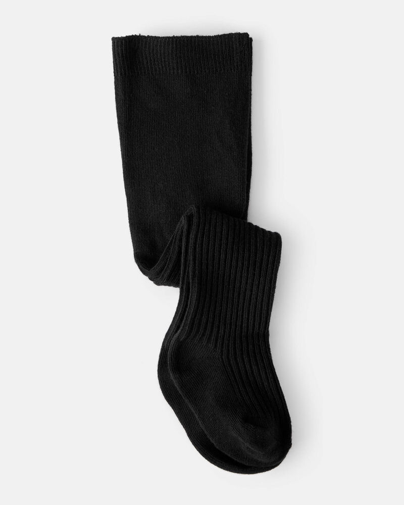 Baby Girl Rib Tights - Black, image 1 of 2 slides