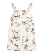 Toddler Tropical Print Flutter Romper, image 1 of 3 slides