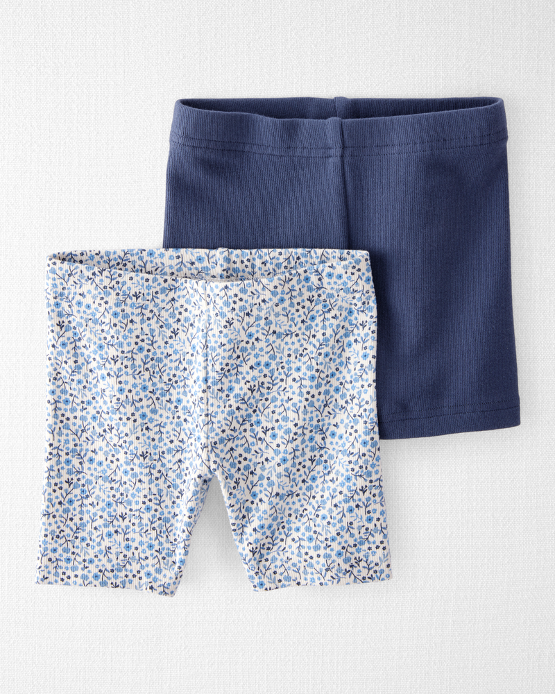 Toddler 2-Pack Organic Cotton Ribbed Pedal  Shorts, image 1 of 3 slides