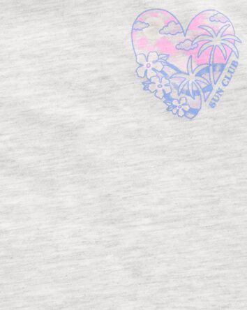 Toddler Heart "Sun Club" Muscle Tank - Heather Grey, 
