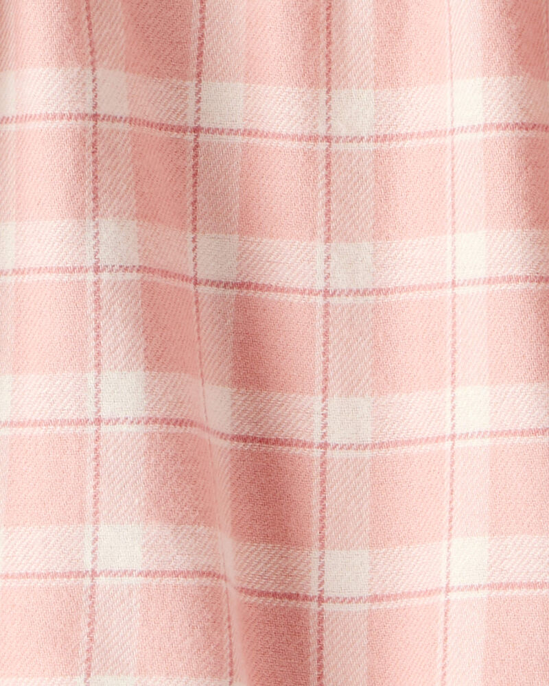 Toddler Girl Plaid Cotton Long-Sleeve Top - Pink, image 2 of 3 slides