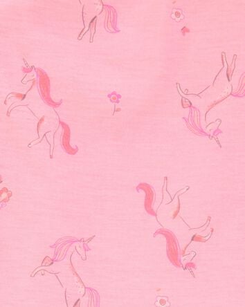 Toddler Girl Unicorn Print Loose Fit 2-Piece Pajamas - Pink, 