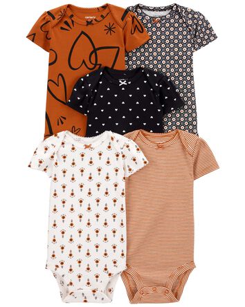 5-Pack Short-Sleeve Bodysuits, 