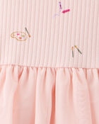 Baby Girl Heart Print Long-Sleeve Dress - Pink, image 4 of 5 slides