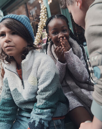 Boys Mountain Quarter-Zip Sherpa Pullover, 