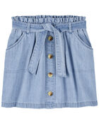 Kid 2-Piece Floral Flutter Top & Paperbag Belted Button-Front Skirt Set
, image 4 of 4 slides