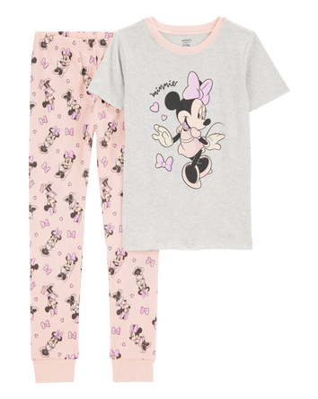 Kid Minnie Mouse Snug Fit Cotton 2-Piece Pajamas, 