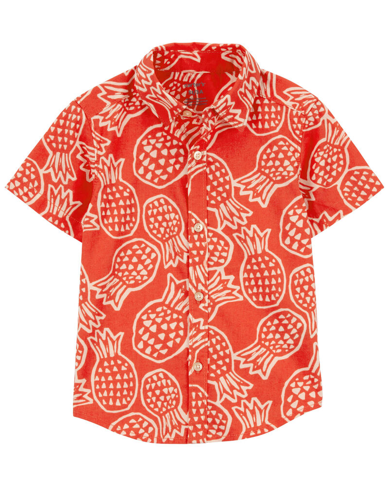Toddler Pineapple Button-Down Shirt, image 1 of 2 slides